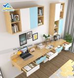 Set bàn làm việc kết hợp kệ trang trí - SetBLV01