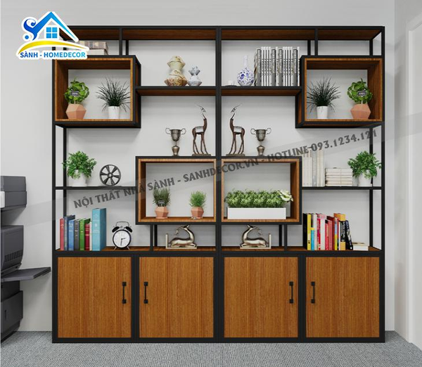  Bộ Kệ Trang Trí Kèm Tủ Hiện Đại - Skvp007 