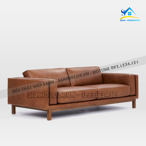 Sofa băng 2 chổ màu nâu da bò sang trọng  - SF52