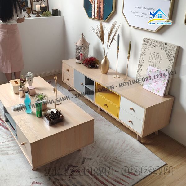  Cụm Bàn Trà Và Kệ Tivi Hiện Đại - Setpk28 