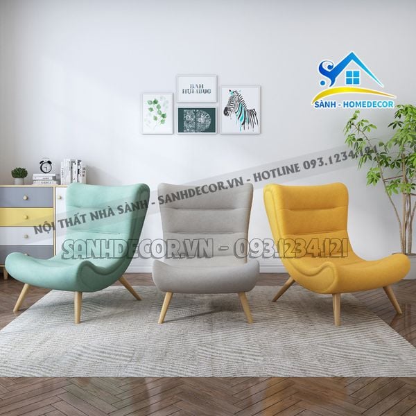  Ghế Thư Giãn Bọc Nhung Kèm Đôn Cao Cấp - Sgtg11 