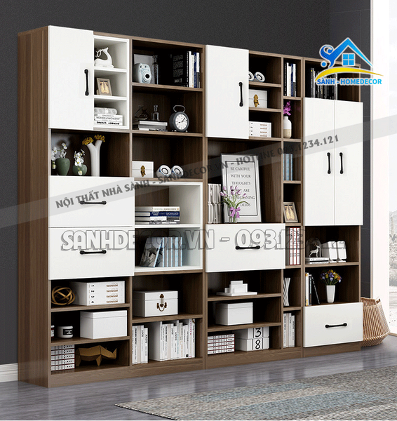  Tủ Sách Trang Trí Gỗ Cao Cấp - Ttt06 