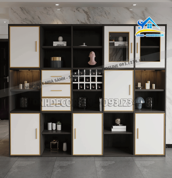  Tủ Sách Trang Trí Gỗ Công Nghiệp Hiện Đại - Ttt05 