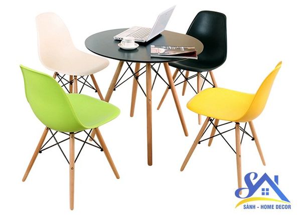  Bộ Bàn Trà 4 Ghế Eames - Bt42 (D60 X H75) 