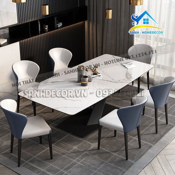  Bộ Bàn Ăn 6 Ghế Chân X Chắc Chắn - Ba106 