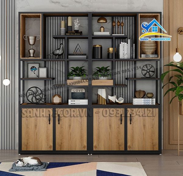  Bộ Kệ Trang Trí Kèm Tủ Hiện Đại - Skvp009 