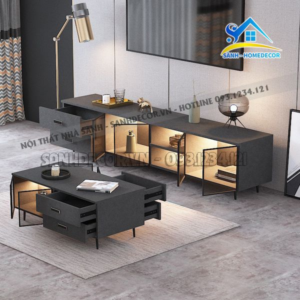  Bộ Kệ Tivi Và Bàn Trà Phòng Khách Hiện Đại - Setpk59 