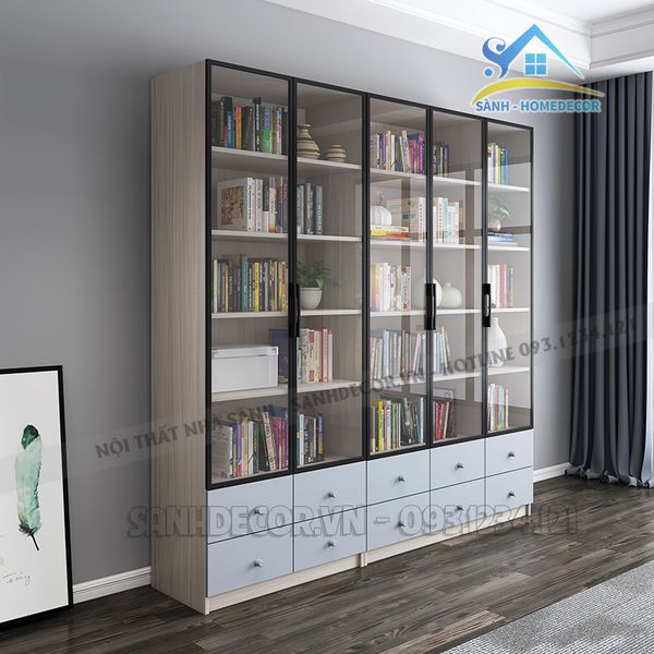  Tủ Sách Cánh Kính Cường Lực Hiện Đại - Ts27 