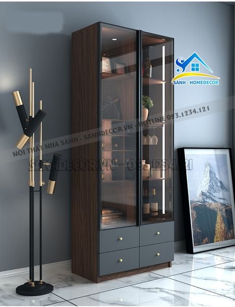  Tủ Sách Cánh Kính Cao Cấp Mẫu Đẹp - Ts30 