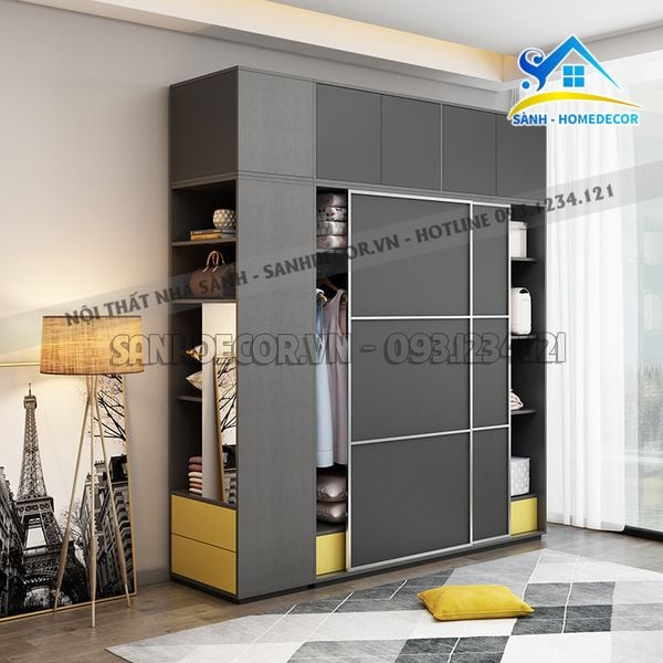  Tủ Quần Áo Cửa Lùa Cao Cấp  - Tqa131 