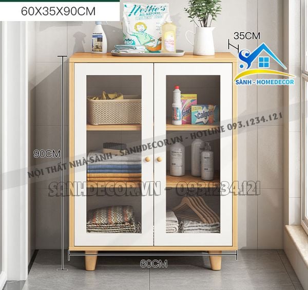  Tủ Nhà Bếp 2 Cánh Kính Cao Cấp - Stb74 