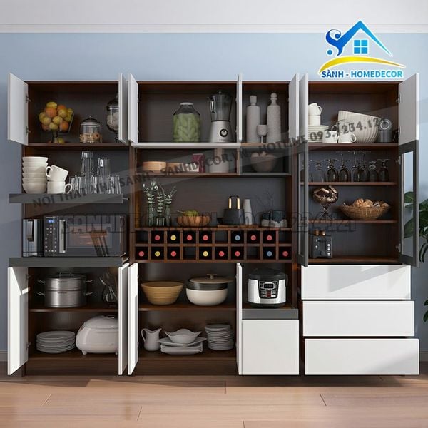  Tủ Nhà Bếp 2 Cánh Kính Cường Lực Cao Cấp - Stb75 