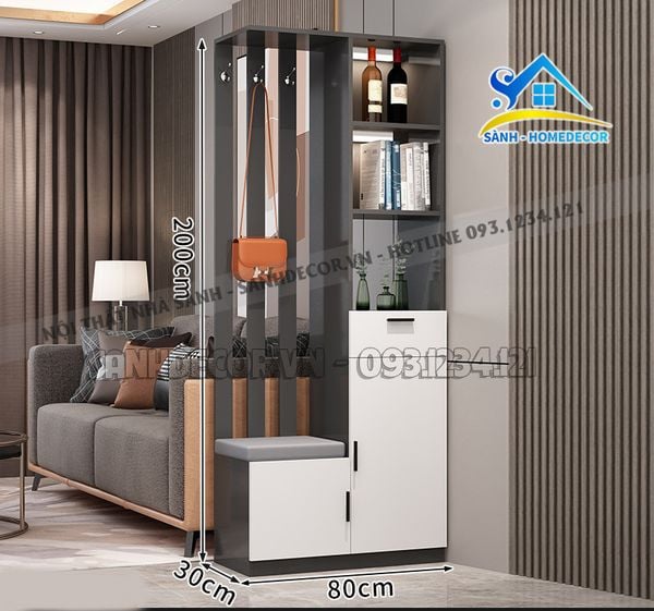  Kệ Vách Ngăn Kết Hợp Treo Đồ Đa Năng - Tvn17 