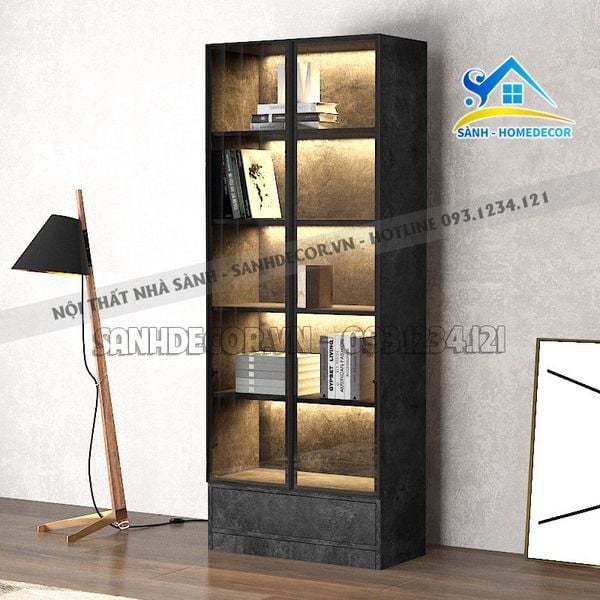  Tủ Sách Trang Trí Cánh Kính Cao Cấp - Ts45 