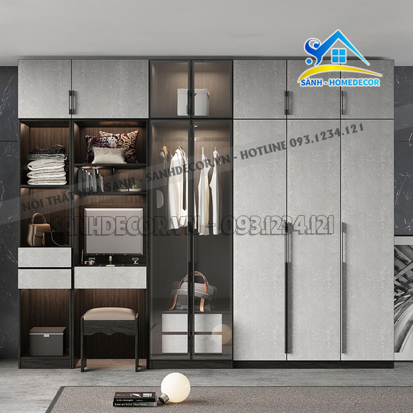  Tủ Quần Áo Liền Bàn Trang Điểm Hiện Đại - Tqa156 