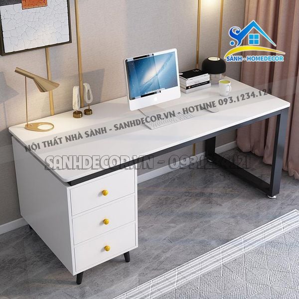  Bàn Làm Việc Chân U Kèm Tủ Cabinet Hiện Đại - Blv125 