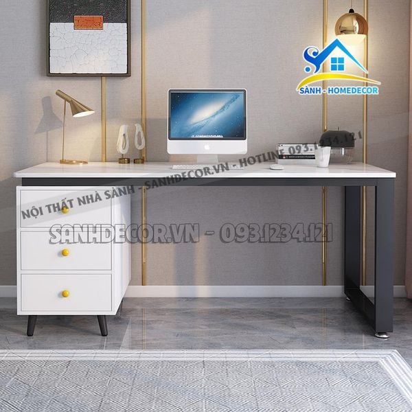  Bàn Làm Việc Chân U Kèm Tủ Cabinet Hiện Đại - Blv125 
