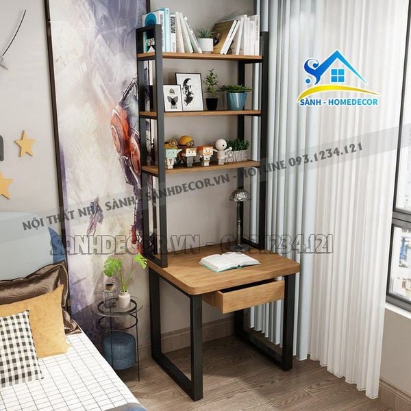  Bàn Học Liền Kệ Sách Đa Năng Nhiều Size - Blv129 