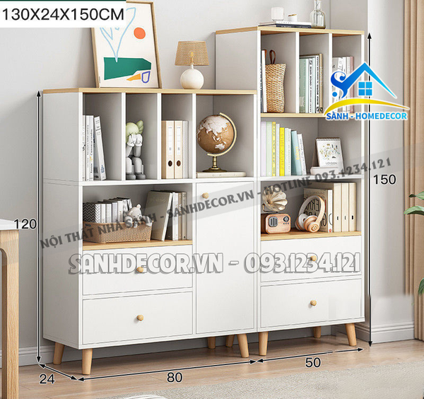 Bộ Tủ Sách Gỗ Nhiều Ngăn Để Đồ Đa Năng - Ts48 