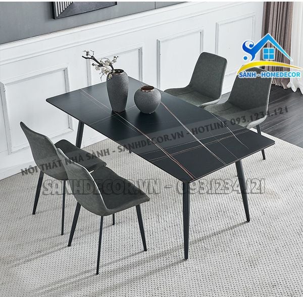  Bộ Bàn Ăn 4 Ghế Mặt Đá Cao Cấp - Ba111 