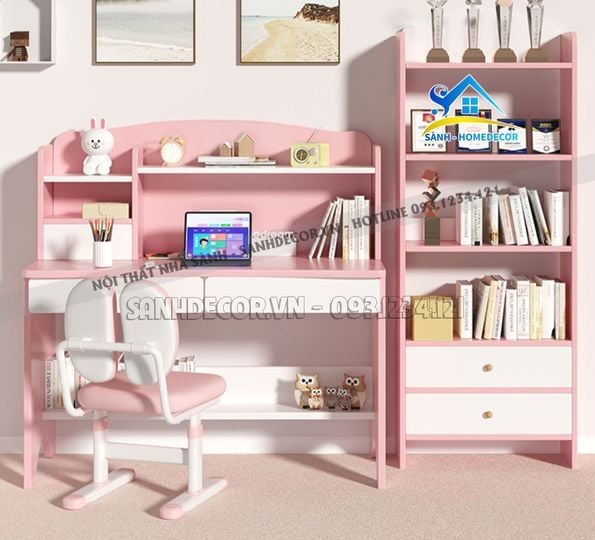  Bàn Học Liền Kệ Sách Đa Năng Cho Bé - Blv147 
