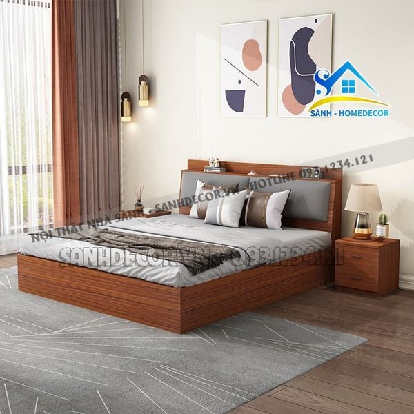  Giường ngủ gỗ bọc nệm hiện đại - SG95 