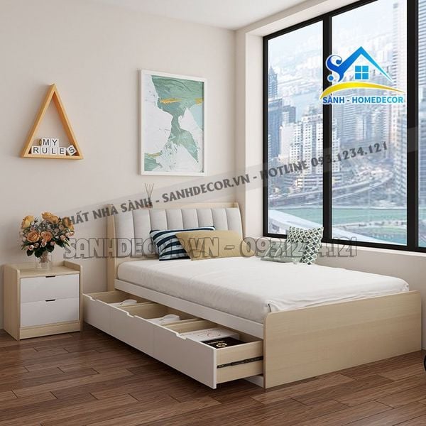  Giường Ngủ Gỗ Nhỏ Gọn Có Ngăn Kéo - Sg94 
