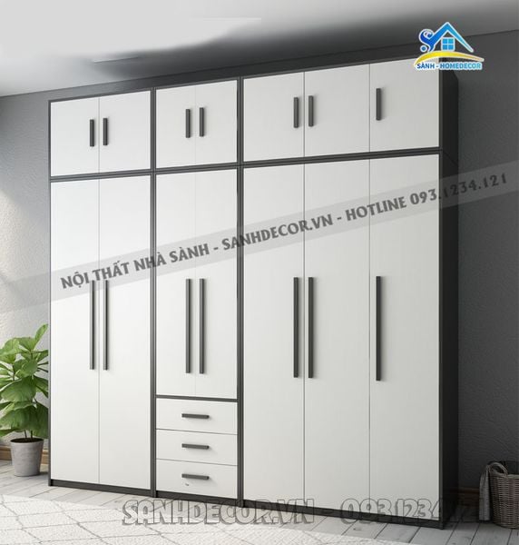  Tủ Quần Áo 7 Cánh Âm Trần - Tqa70 