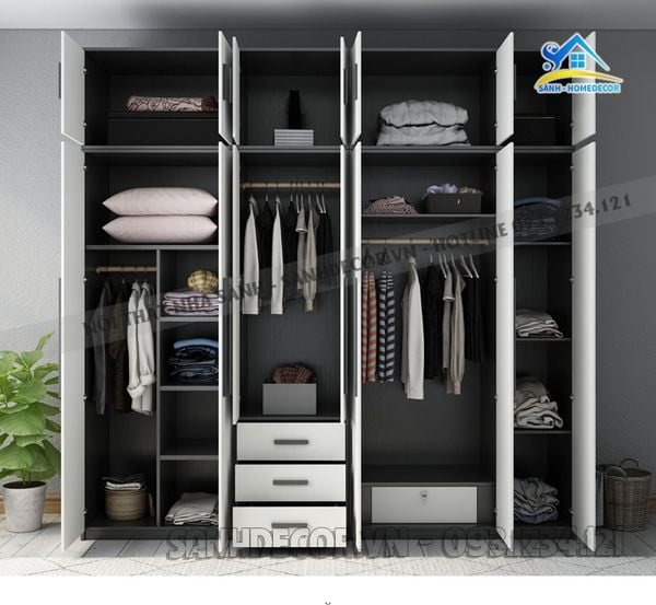 Tủ Quần Áo 7 Cánh Âm Trần - Tqa70 