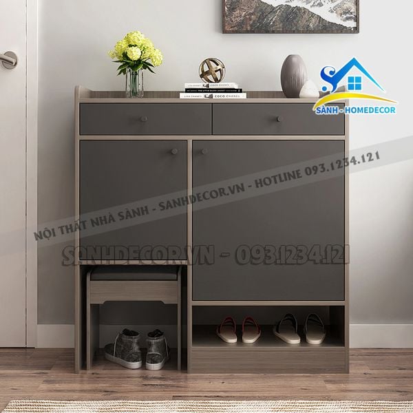  Tủ Giầy Gỗ Kèm Đôn Ngồi Đa Năng - Stg88 