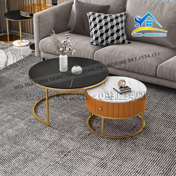  Bộ Bàn Trà Đôi Mặt Đá Cao Cấp - Bt58 