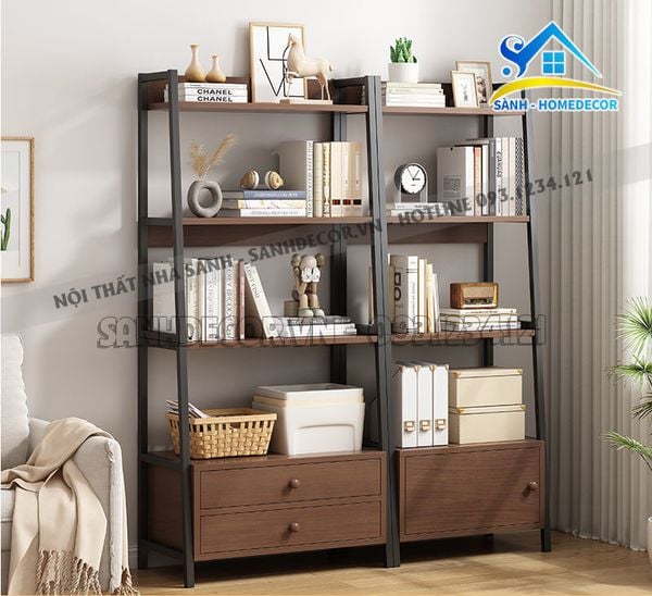  Bộ Kệ Sách - Kệ Trang Trí Kèm Ngăn Đa Năng - Kttt121 