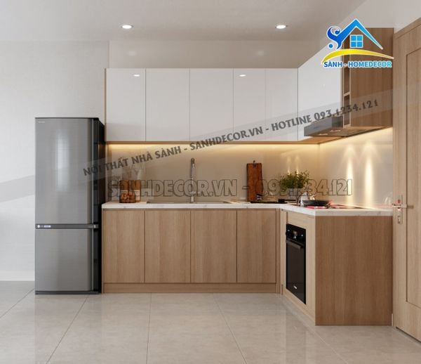  Tủ Bếp Thiết Kế Chữ L Hiện Đại - Tb18 