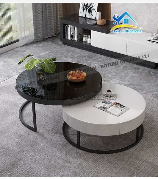  Bàn Trà Đôi Kính Cường Lực- Bt30 