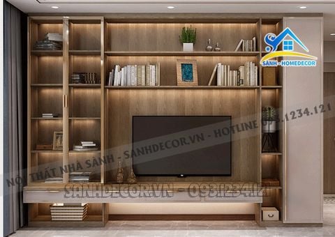 Kệ tivi trang trí cánh kính hiện đại - SKTV23