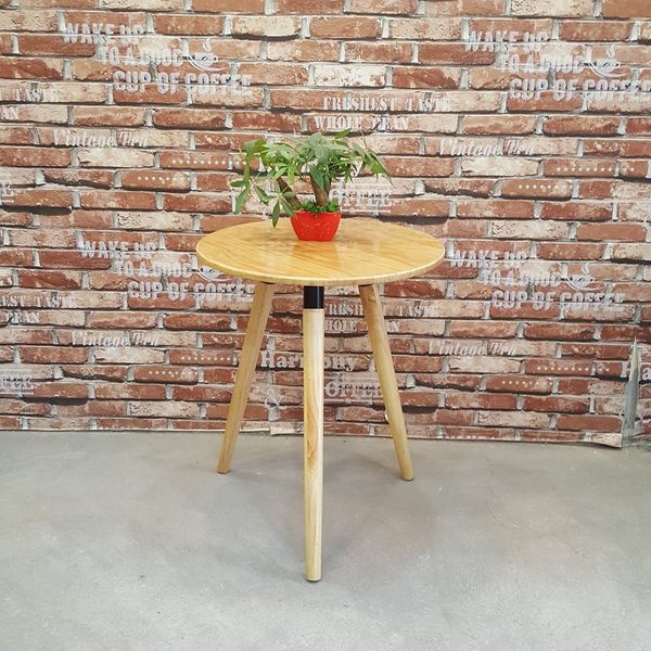  Bàn Cafe Tròn Gỗ Cao Su Kiểu 3 Chân - Bcf01 