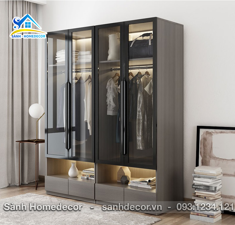 Tủ Quần Áo Cánh Kính Hiện Đại- Tqa41 – Nội Thất Nhà Sành