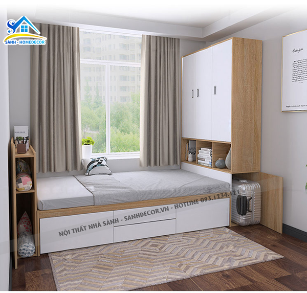  Tủ Quần Áo Liền Kệ Hiện Đại- Sg22 