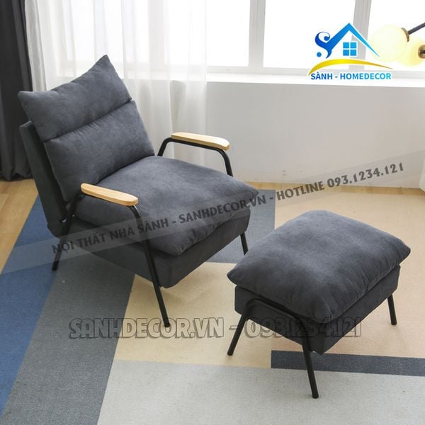  Ghế Thư Giãn Kèm Đôn Chân Sắt Tiện Nghi - Sgtg06 