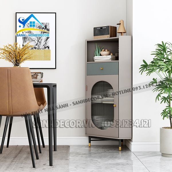  Tủ Trang Trí Góc Thiết Kế Cánh Kính Sang - Ts22 