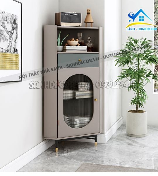 Tủ Trang Trí Góc Thiết Kế Cánh Kính Sang - Ts22 