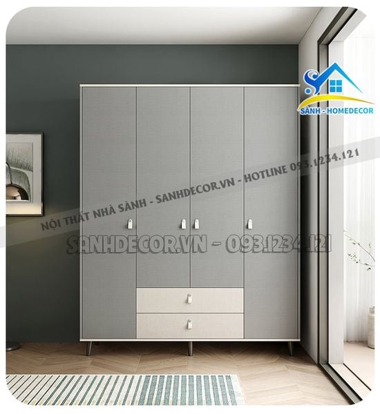  Tủ Quần Áo Gỗ Cao Cấp Tùy Chọn Kích Thước - Tqa125 