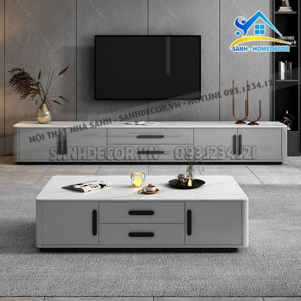  Set Kệ Tivi Và Bàn Trà Cao Cấp - Setpk67 
