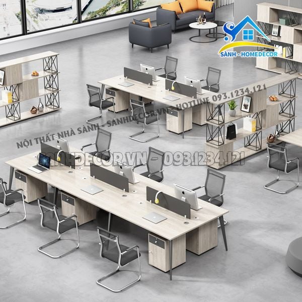  Cụm Bàn Văn Phòng 6 Chỗ Cao Cấp - Bvp63 