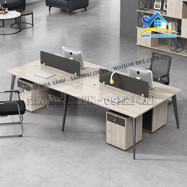  Cụm Bàn Văn Phòng 4 Chỗ Hiện Đại - Bvp62 