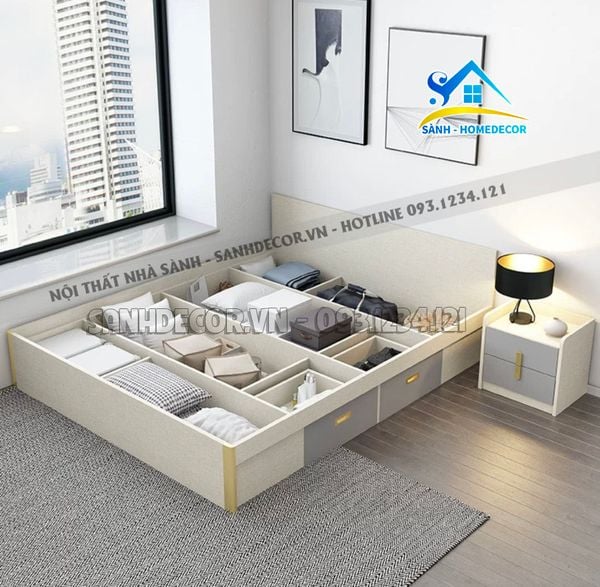  Giường Ngủ Kèm Ngăn Hộc Kéo Đa Năng - Sg116 