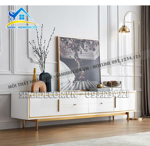  Kệ Tivi Màu Trắng Độc Đáo - Sktv39 