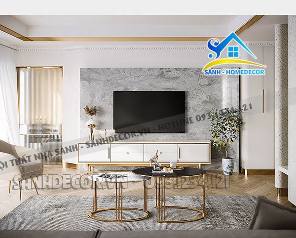  Kệ Tivi Màu Trắng Độc Đáo - Sktv39 