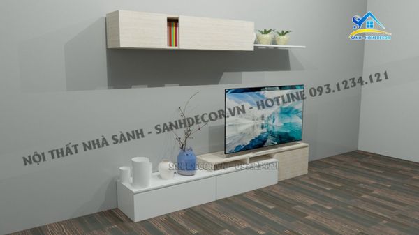  Bộ Kệ Tivi Treo Tường Thiết Kế Đơn Giản - Sktv28 