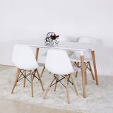 BỘ BÀN ĂN EAMES 6 GHẾ  MÀU TRẮNG - BA07